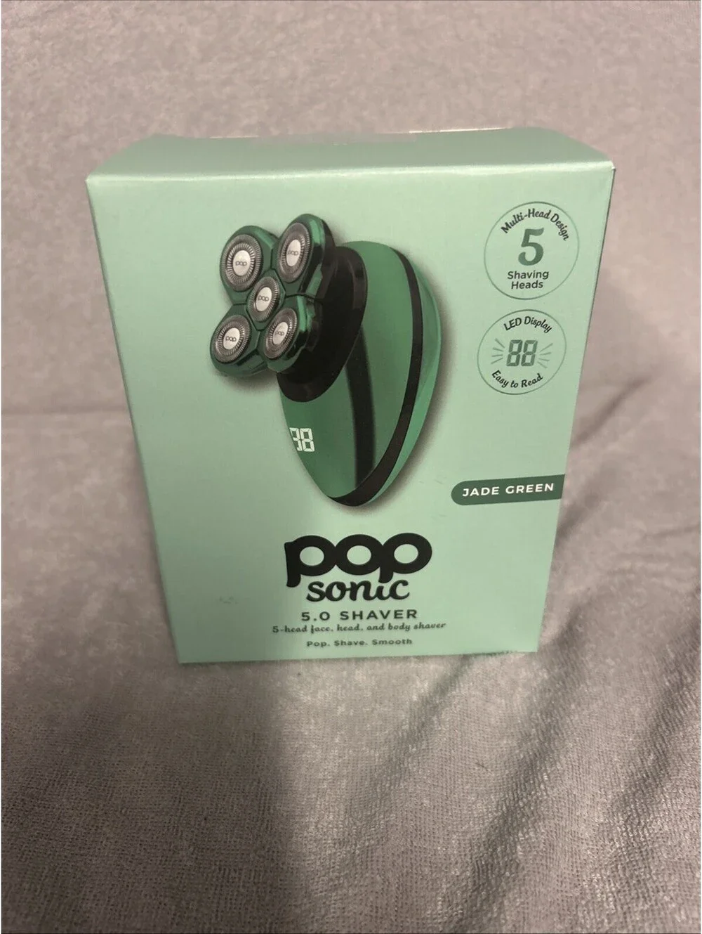 Pop Sonic 5.0 Shaver (5-Head Face, Head+Body Shaver) LED Display - Green